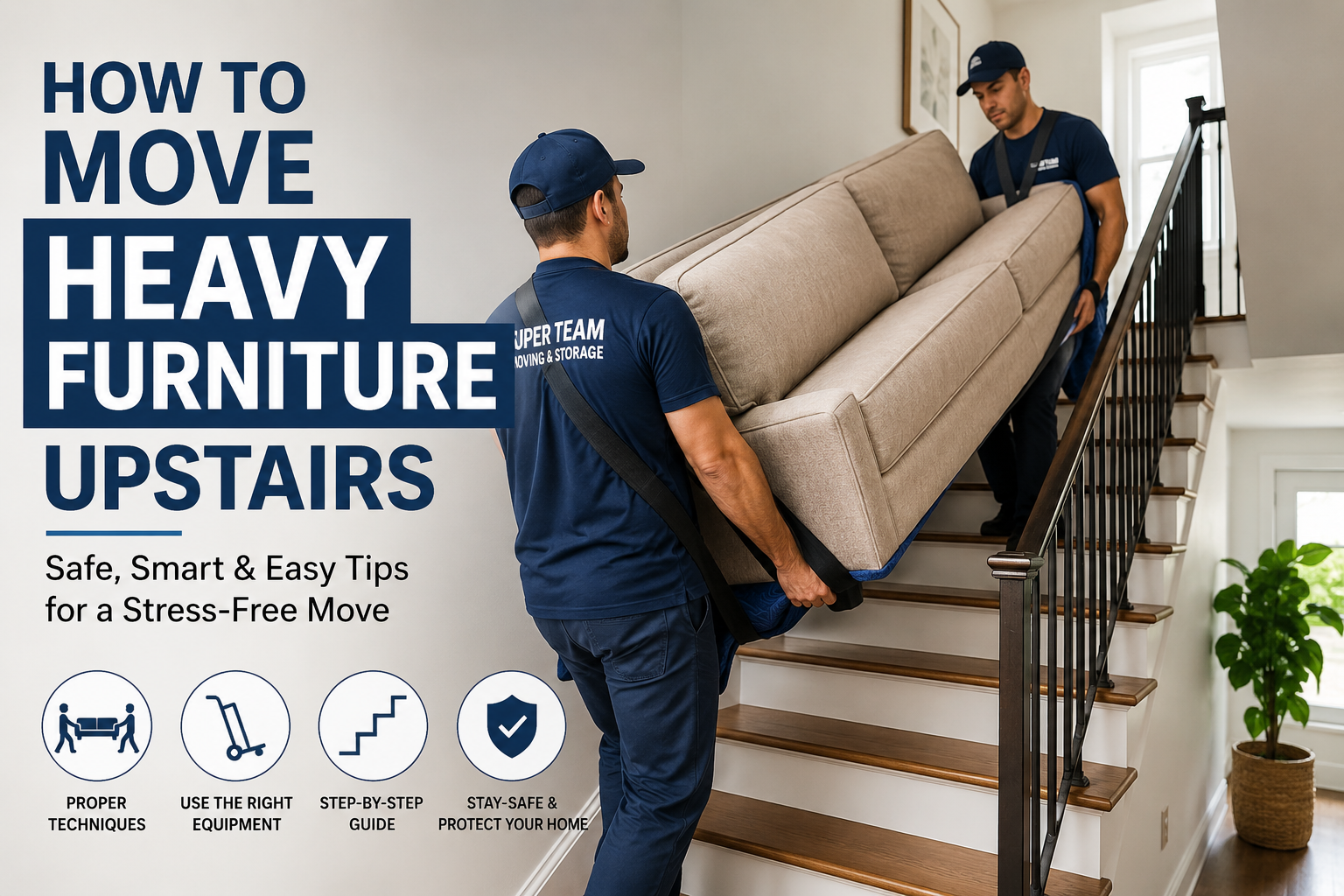 How to Move Heavy Furniture Upstairs Safely Without Damaging Your Home